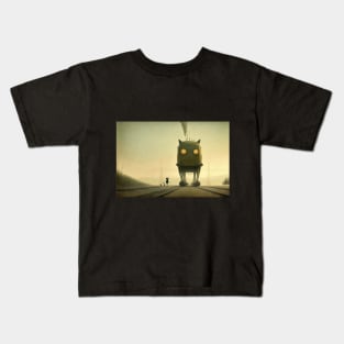 Steampunk cat train Kids T-Shirt